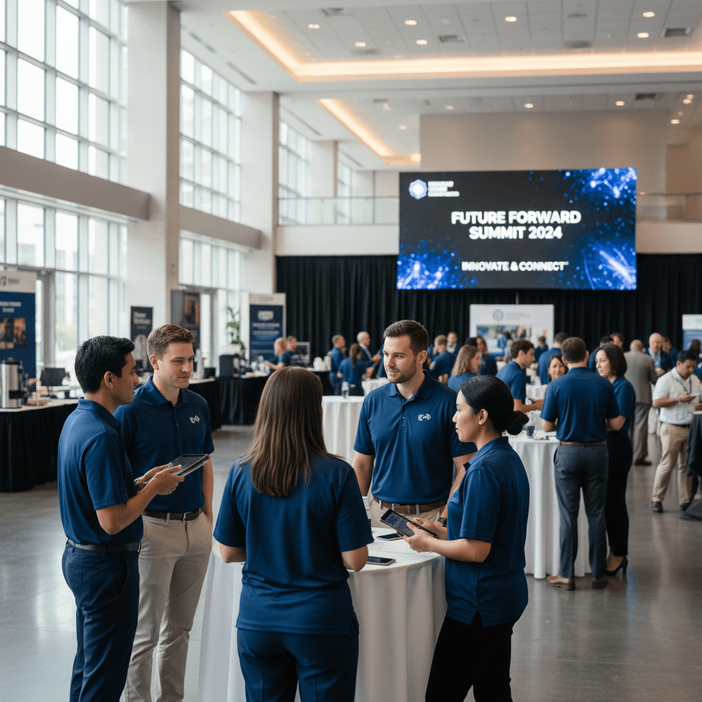 Corporate event embroidered polos