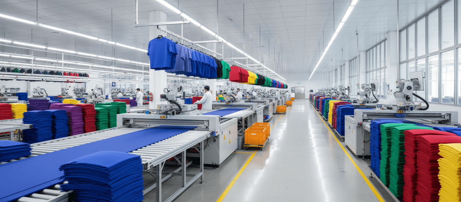 Large quantity bulk t-shirt order production